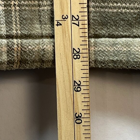 VTG Woolrich Fleece Lined Jacket Green Tan Strips Checked Sherpa-lined Flannel M - Picture 13 of 14